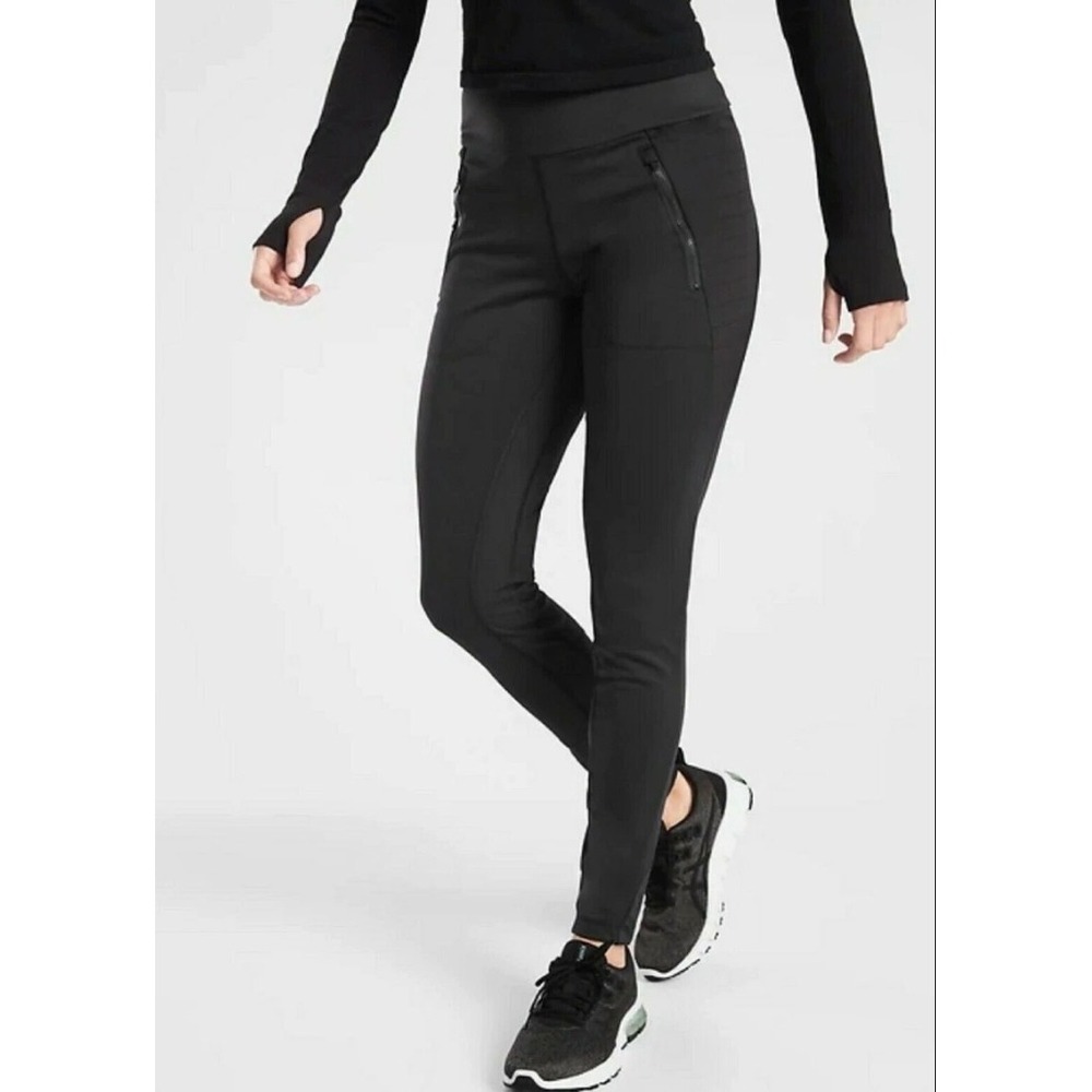 Athleta Peak Hybrid Fleece Tight Black Pants Size S